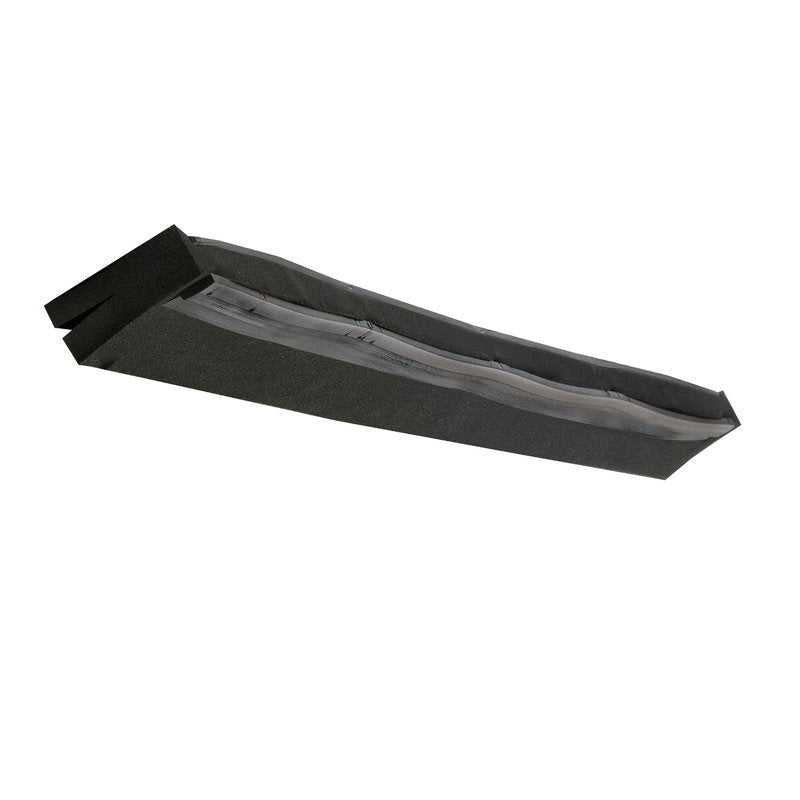 La LÈVRE DE CAOUTCHOUC CELLULAIRE DE REMPLACEMENT NOIRE, FENDUE 420x20x22MM de Haug Bürsten KG est une manchette en mousse rectangulaire noire fendue avec une couture ouverte, idéale pour l'isolation de tuyaux ou de canaux.