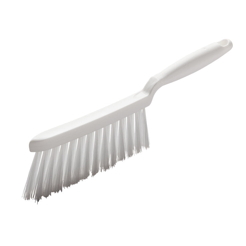 Der HANDBESEN, PBT TRANSP. GESCHLITZ ø 0,25MM WEICH (280x15x50 mm) von Haug Bürsten KG zeichnet sich durch weiche, gerade Borsten und einen langen Stiel aus, der auf einem schlichten weißen Hintergrund abgebildet ist.