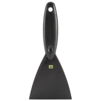 De Haug Bürsten De ESD-spatel van KG, PP, zwart (250 x 110 x 18 mm) heeft een breed, plat blad, een afgeronde handgreep met ophanggat en biedt bescherming tegen elektrostatische ontlading. Afgebeeld op een witte achtergrond.