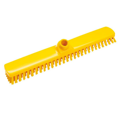 Le GROßRAUMWISCHER de Haug Bürsten KG, ø 0,50MM DUR 400x60x26MM, dispose d'une tête de poils jaunes avec un embout central - idéal pour le nettoyage professionnel et le balayage efficace de grandes surfaces de sol.