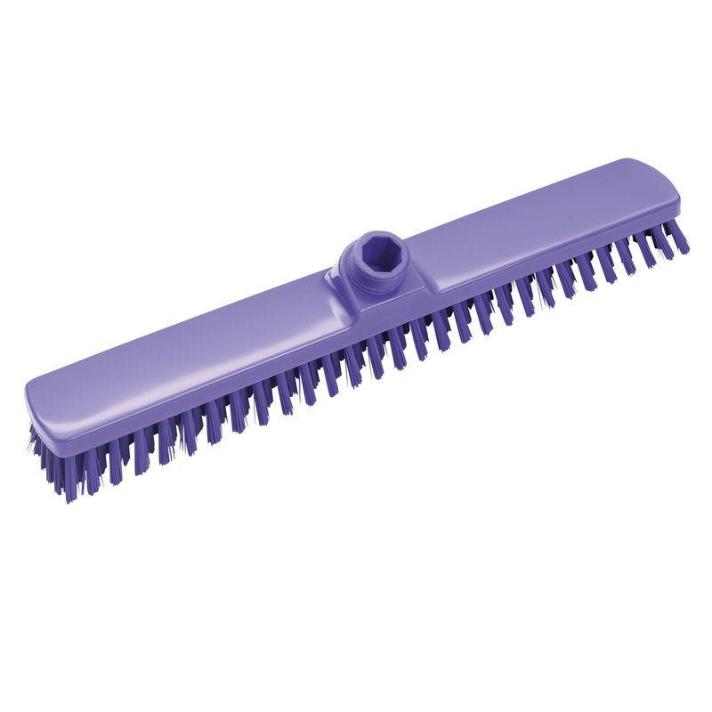 Le GROßRAUMWISCHER de Haug Bürsten KG, ø 0,50MM DUR 400x60x26MM dispose de poils rigides et d'un manchon central pour la fixation du manche, idéal pour le nettoyage professionnel de grandes surfaces. Illustrée sur fond blanc.