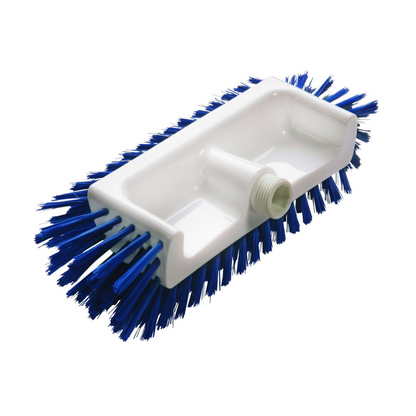 La brosse d'angle PBT moyen Haug de Haug Bürsten KG dispose d'un corps en plastique blanc avec des poils bleus en PBT pour le nettoyage professionnel. Un filetage en haut au centre permet une fixation facile du manche, la rendant parfaite pour le nettoyage des angles. Dimensions : 320x125x110 mm.