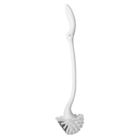 Une brosse de WC Haug certifiée HACCP, destinée au nettoyage des siphons, en PP blanc, dotée d'un manche courbé et d'une tête à poils ronde, est présentée sur un fond blanc uni.