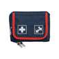 La trousse de premiers secours Holthaus Medical Pet Care de Holthaus Medical GmbH & Co. KG est bleu marine avec un bord rouge, ornée d'une croix blanche et de symboles de chat/chien. Elle dispose d'une double fermeture éclair pour un accès facile et contient des fournitures adaptées aux besoins.
