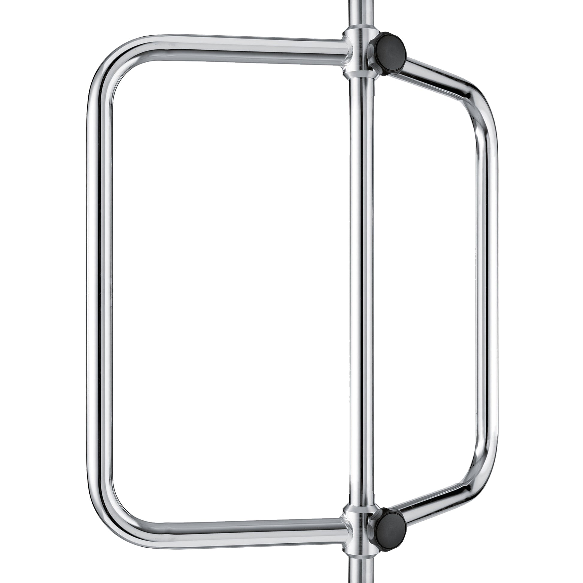 Eine Einweg-Drehsperre aus Metall mit einer vertikalen Stange und einem quadratischen Dreharm, die häufig mit dem Novocal Infusionspumpenhalter für Pumpen von Novocal ausgestattet ist, um Infusionspumpen in öffentlichen oder gewerblichen Bereichen sicher zu befestigen.