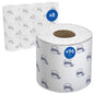 L'image montre huit paquets de rouleaux de papier toilette Kleenex® de la société Kimberly-Clark GmbH, chacun contenant 12 petits rouleaux blancs (250 feuilles par rouleau) dans un emballage de marque, soit un total de 96 rouleaux.