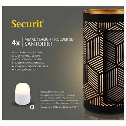 Papstar Bougeoir Securit® Ø 8 cm x 15 cm noir/or