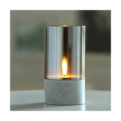 Papstar Bougie LED Securit® Ø 8 cm grise "Gracia"