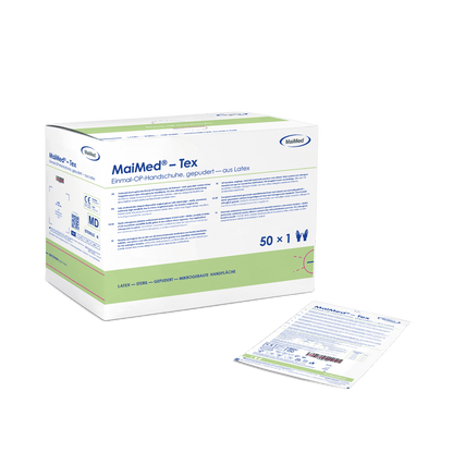 MaiMed-Tex steriele, licht gepoederde latex chirurgische handschoenen 50 paar/doos