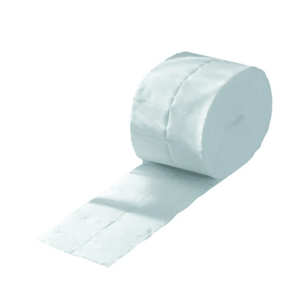 Twee rollen van het uitloopproduct: Meditrade BeeSana cellulose depper (8 x 10 cm, 2 rollen à 125 stuks | verpakking) van Meditrade GmbH worden getoond en benadrukken hun efficiënte ontwerp voor persoonlijke verzorgingsbehoeften.