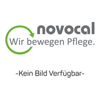 Logo met „novocal Wir bewegen Pflege.” in grijs en groen, met een gedeeltelijk groene pijl. Daaronder „-Geen afbeelding beschikbaar-” in het zwart, zoals bij de Novocal-roestvrijstalen houder voor naaldafvalbakken, gemonteerd op de kast (1 stuk).