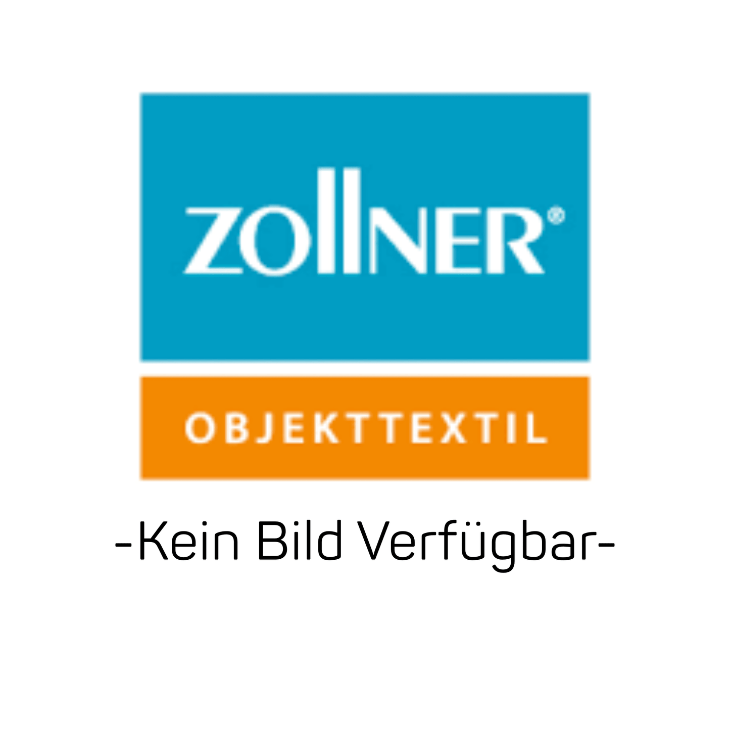 Het blauw-oranje logo van Zollner Objekttextil GmbH verschijnt boven de Duitse tekst "Kein Bild Verfügbar" op een witte achtergrond en verwijst naar de Zollner werkbroek Sara, 54, 001-wit (1 stuk).