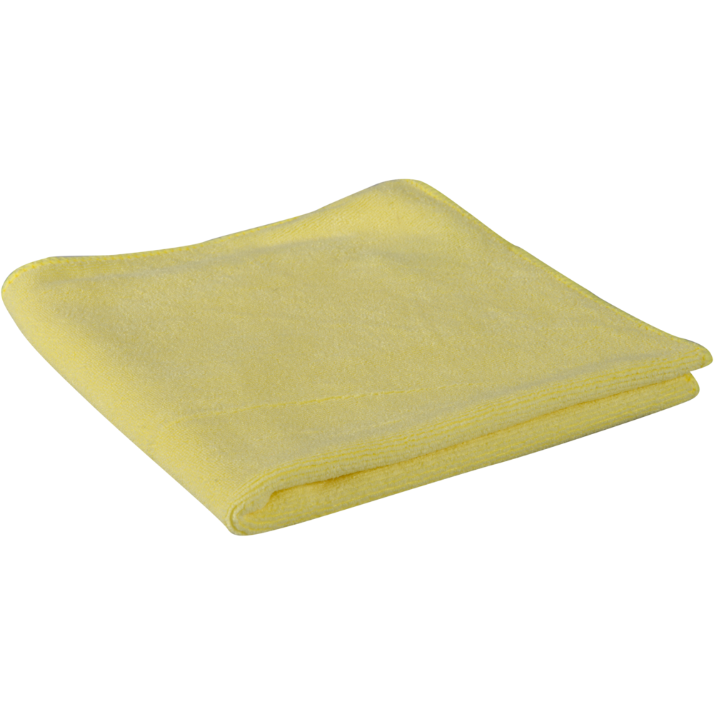 Un chiffon en microfibre ENA Platin de 32x32 cm d'Abena Re-Seller GmbH, soigneusement plié, est présenté sur un fond blanc.