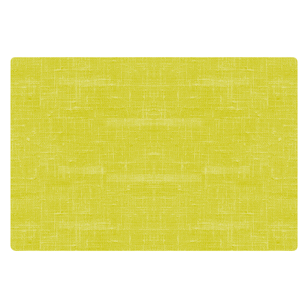 Le set de table en silicone Duni de Duni GmbH est un set de table rectangulaire d'un jaune éclatant, présentant un design tissé texturé avec des lignes croisées subtiles. Ce set de table antidérapant dispose de bords arrondis et est conçu pour être à la fois élégant et facile à entretenir, ce qui le rend parfait pour tout environnement de restauration. Disponible en paquet de six, chaque set mesure 30 x 45 cm.