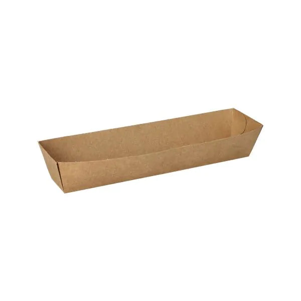 Les PAPSTAR GmbH 50 Snacktrays, carton "pure" - brun sont des bols alimentaires rectangulaires avec des côtés inclinés, fabriqués en carton écologique - parfaits comme vaisselle jetable durable ou snacktrays écologiques pour des événements conscients.