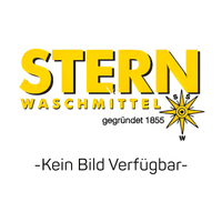 Logo de la Stern Waschmittel GmbH en caractères jaunes en gras, avec un symbole représentant une rose des vents et, en dessous, la mention « fondée en 1855 ». Pour le nettoyant pour vitres STERN avec vaporisateur de 1 l, mise en avant d'une propreté sans traces. En dessous figure la mention « - Aucune image disponible - » (« No image available »).