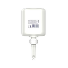 Abgebildet ist ein weißer rechteckiger Behälter mit Bodendüse, auf dem Text und ein Barcode zu sehen sind. Dieses Tork 420202 Sensitive Feuchtigkeitsspendende Handdesinfektion Premium von TORK – Essity Professional Hygiene Germany GmbH eignet sich ideal zum Verteilen von feuchtigkeitsspendendem Handdesinfektionsgel und bekämpft wirksam Krankheitserreger.