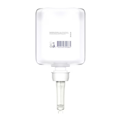 Le nettoyant pour sièges de toilettes Tork 420302 Premium de TORK - Essity Professional Hygiene Germany GmbH est équipé d'une bouteille transparente et rectangulaire avec une buse de pompe en bas pour garantir une hygiène optimale. Chaque bouteille contient un code-barres et une étiquette textuelle avec des ingrédients détaillés et des instructions d'utilisation, empêchant efficacement les contaminations croisées à chaque utilisation.