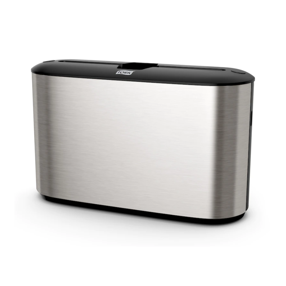 Découvrez le design élégant du distributeur de table Tork Xpress® 460005 pour serviettes multifold, faisant partie de la collection Image Line H2. Ce distributeur de TORK – Essity Professional Hygiene Germany GmbH a une forme rectangulaire élancée avec un dessus noir et une surface lisse et réfléchissante. Son style minimaliste complète sans effort un espace ultra-moderne et s'harmonise parfaitement avec d'autres accessoires Tork Xpress.