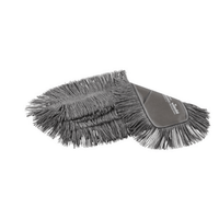 La serpillière professionnelle Swep Single r-MicroTechmop - 50 cm de la société Vileda GmbH est équipée d'un gant de nettoyage en microfibre gris, fabriqué à partir de matériaux recyclés, doté de longues fibres souples disposées en plis.