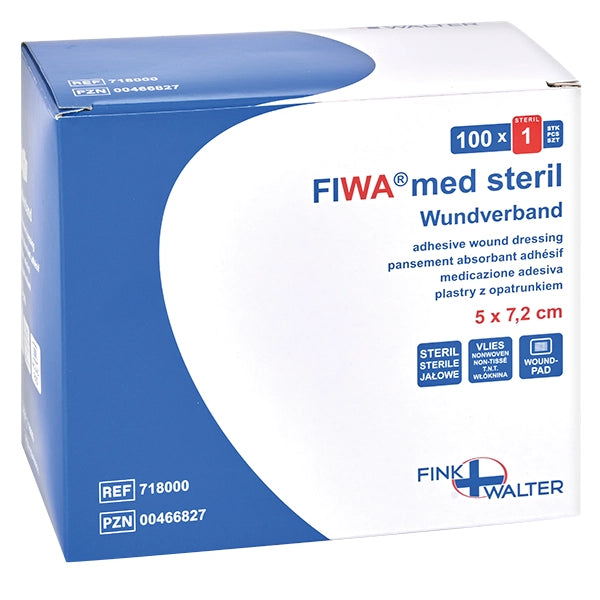 FIWA med pansement stérile polaire 5 x 7,2 cm | Paquet (100 pièces)