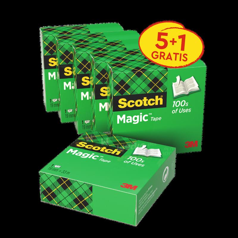 Scotch® Magic™ onzichtbare tape voordeelpakket 6 rollen 19 mm x 33 m | Pak (6 rollen)