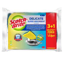 Scotch-Brite® Éponge de nettoyage délicate en fibres naturelles qui ne raye pas, 3 + 1 pcs. | Paquet (4 pièces)