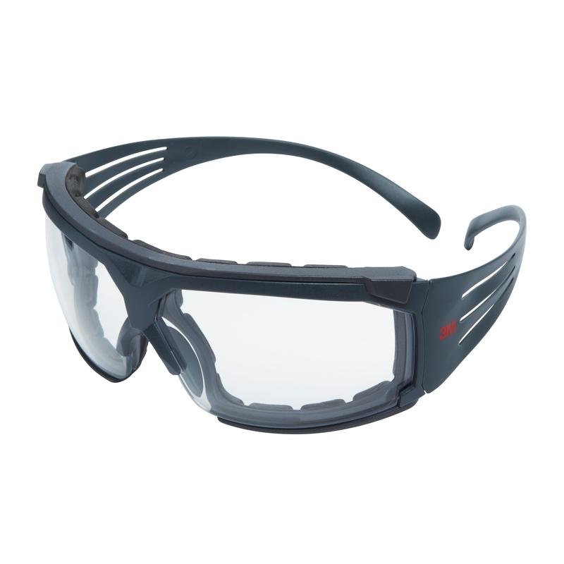 3M™ SecureFit™ 600 veiligheidsbril, grijze veren, schuimframe, Scotchgard™ anticondens-/antikrascoating (K&N), heldere lens, SF601SGAF/FI-EU | Pak (1 stuk)