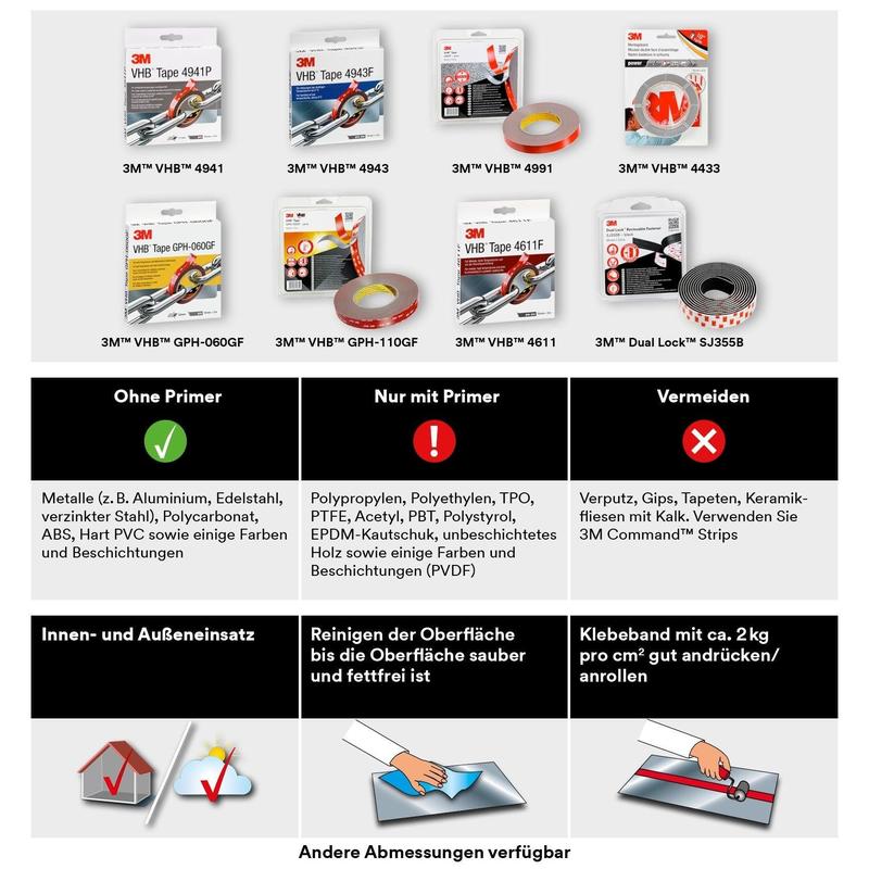 3M™ VHB™ Tape 4941 Gris - Ruban adhésif haute performance