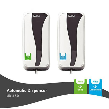 Distributeur de désinfectant et de savon Saraya UD-450 (piles non incluses) | 1 pièce