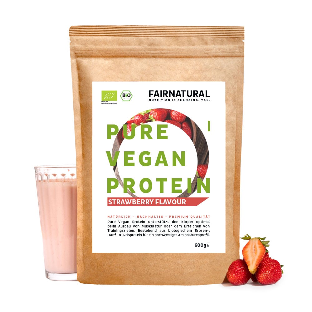 Poudre de protéine vegan bio fraise sans soja
