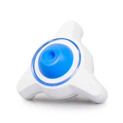 Un objet en plastique blanc-bleu à trois branches en forme d'étoile avec un bouton bleu rond portant l'inscription « Altruan PCR Pure Kit – appareil entièrement équipé | Paquet (100 pièces) » au centre, isolé sur fond blanc.